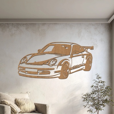 dřevo života Dřevěný obraz Porsche 911 GT3 RS Rozměry (cm): 80x39, Zvolte barvu dekoru: Horský dub