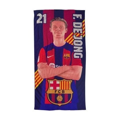 PHI FC Barcelona: плажна кърпа De Jong, микрофибър - 100 x 180 cm
