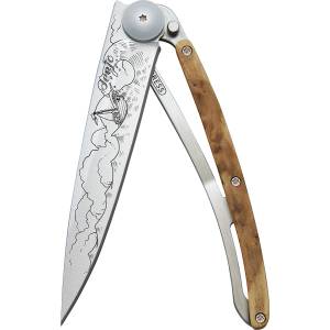 DEEJO 1cb033 tattoo / Ултралек нож с дръжка от екзотичен хвойнов корен (1cb033)