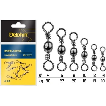 Delphin Barrel Swivel veľ.10 10 ks