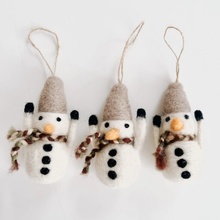 Garden Trading Vánoční dekorace Snowmen Southwold – set 3 ks, bílá barva, textil