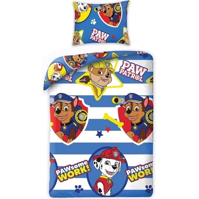 Halantex Obliečky Paw Patrol modré Bavlna 140x200 70x90