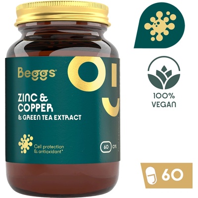 Beggs Zinc + Copper + Green tea extract 60 kapslí