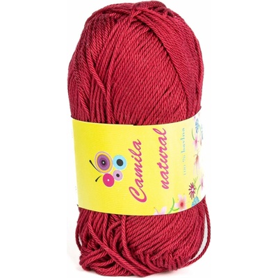 Pletací / háčkovací příze Storex CAMILA NATURAL 20 bordó, jednobarevná, 50g/125m