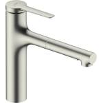 Hansgrohe Кухненски смесител Hansgrohe Zesis M33 160 sBox lite с издърпващ се душ, четкан хром, с 2 струи (74804800)