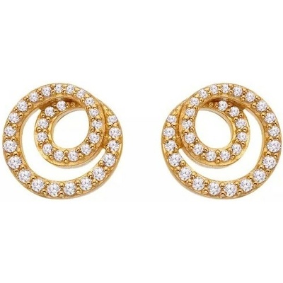 Hot Diamonds Špirálovité pozlátené náušnice Shimmer DE856