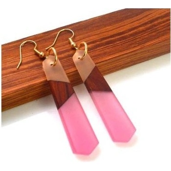 Prosperk náušnice z pryskyřice a dřeva S5071