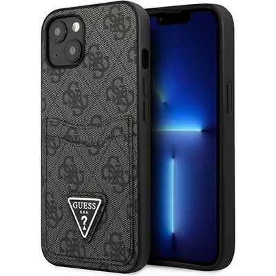 GUESS Кейс Guess GUHCP13SP4TPK за iPhone 13 mini 5.4"", черен / черен, твърд, 4G Triangle Logo Cardslot (KXG0056514)