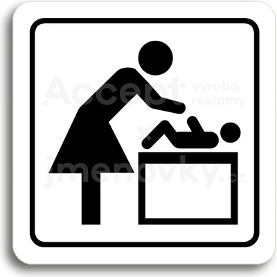 ACCEPT Piktogram přebalovací pult - bílá tabulka - černý tisk