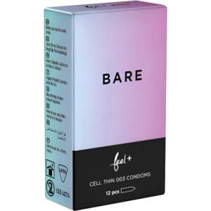 Feel 12 бр. Ултра тънки презервативи Feel Bare 0, 03 мм