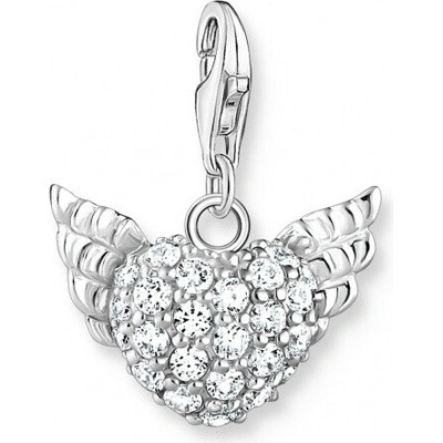 Thomas Sabo prívesok charm Winged heart white stones silver 0626 051 14
