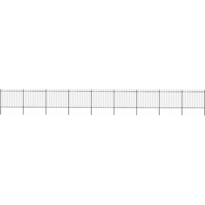 vidaXL Zahradní plot s kopím nahoře ocelový 1506 x 150 cm černý