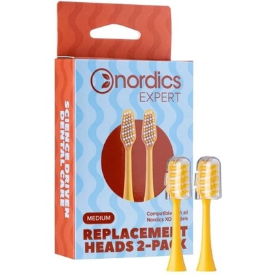 NORDICS Резервни глави за електрическа четка Nordics Expert XO10Y - Medium , 2 броя , жълти (REPLX010Y)