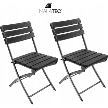 Malatec 12284 Skládací zahradní židle černá 2 ks