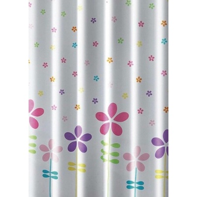 AQUALINE Sprchový závěs 180x180cm, polyester, květovaný barevný ZV025