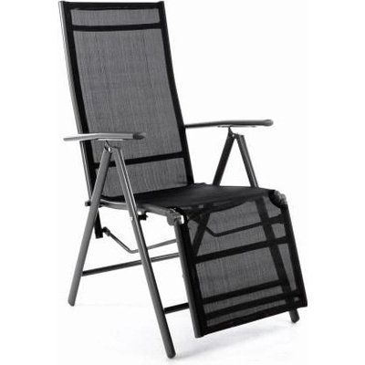 Garthen Zahradní hliníkové skládací křeslo s podnožkou RELAX - antracit D40730
