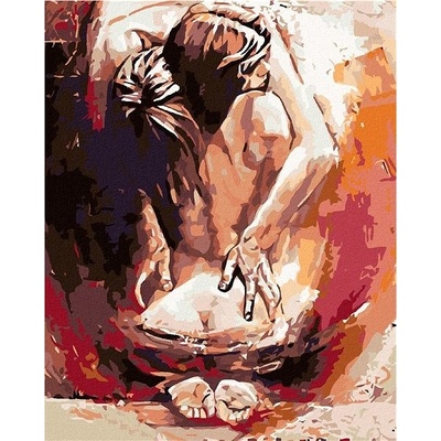zuty Malování podle čísel Žena v objetí muže 80 x 100 cm bez rámu a bez vypnutí plátna