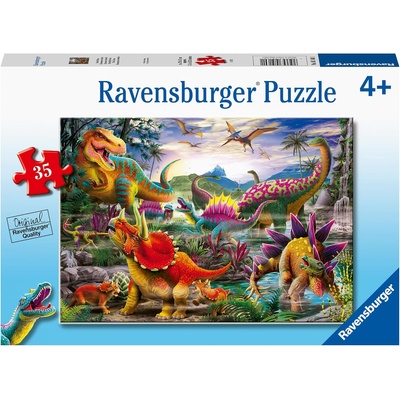 Ravensburger Детски пъзел Ravensburger от 35 части - Терорът на Т-Рекс (5160)