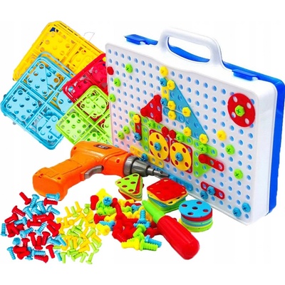 ISO 9427 Mozaika detské puzzle plastové bloky + skrutkovač