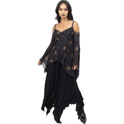 KILLSTAR Дамска тениска с дълъг ръкав (блуза) KILLSTAR - Nocturnova - Black/Gold - KSRA013295