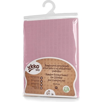 Kikko Bambusové prostěradlo s gumou Baby Pink 50x70