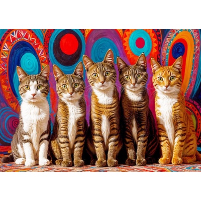 Enjoy - Puzzle Five Cats - 1 000 piese
