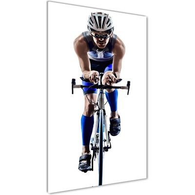 Vertikálny fotoobraz na skle Cyklista 50x100 cm
