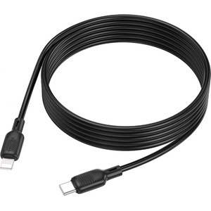BOROFONE Кабел за данни / зареждане - Borofone (BX113 Lenny Series) - Type-C към Lightning, силикон, 27W, 2m - Черен