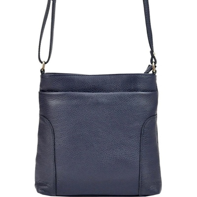 Patrizia Piu dámská středně velká kožená crossbody kabelka 417 tmavěmodrá