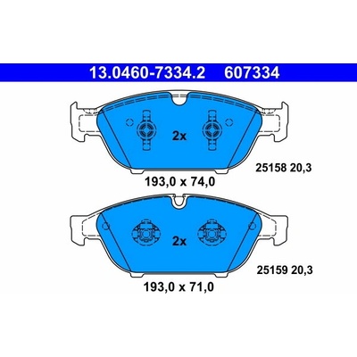 ATE 607334 Súprava brzdových doštičiek 13.0460-7334.2
