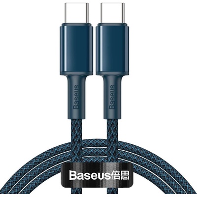 Baseus Здрав кабел с въжена оплетка за бързо зареждане за устройства с USB-C порт (200 см) - Baseus High Density Braided USB-C to USB-C Cable PD 2.0 100W (CATGD-A03) (син) (CATGD-A03)