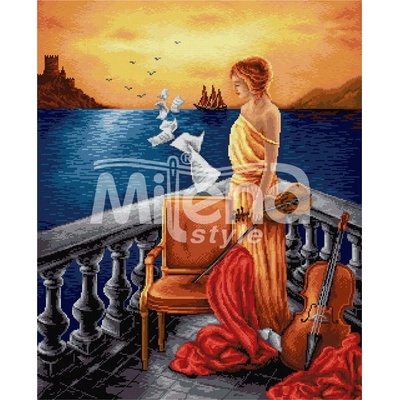 Milena Style Песента на океана - гоблен със схема конци Ariadna 1: 1