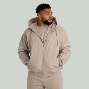 GymBeam STRIX Суичър с цип Taupe XL