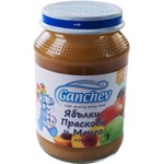 Ganchev Плодово пюре Ganchev - Ябълки, праскови и манго, 190 g (18059)