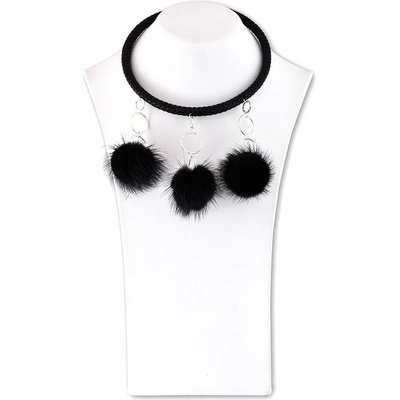 Dannyra Колие с черни помпони от визон Dannyra Jewels