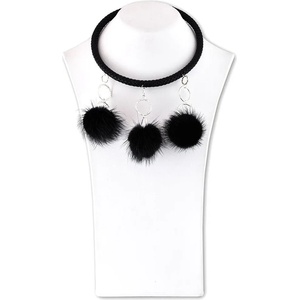 Dannyra Колие с черни помпони от визон Dannyra Jewels