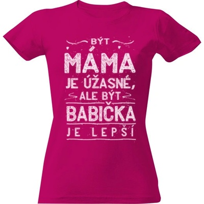 tričko s potiskem Babička je lepší Purpurová