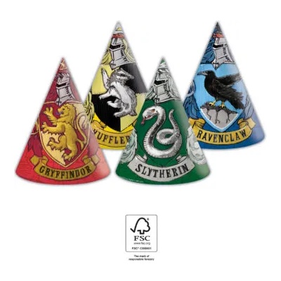 Procos Шапки за парти - Хари Потър факултет 6 бр