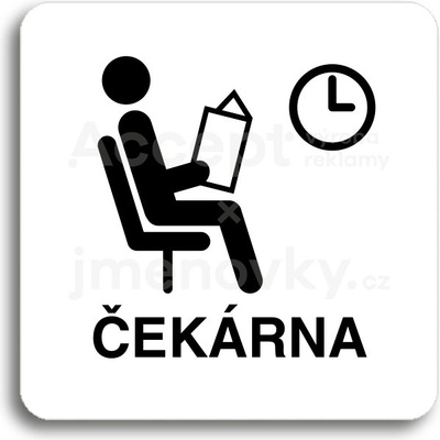 ACCEPT Piktogram čekárna - bílá tabulka - černý tisk bez rámečku