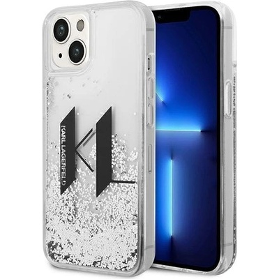 KARL LAGERFELD Кейс Karl Lagerfeld KLHCP14SLBKLCS за iPhone 14 6.1" сребрист / сребрист, твърд, Liquid Glitter Big KL (KF001197-0)