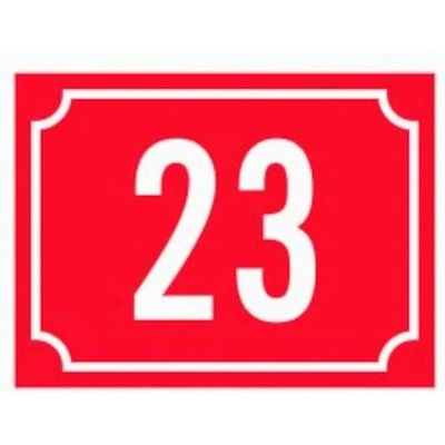 Domovní číslo 200x150mm červené