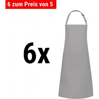 G.Gastro 6 ks Karlowsky Zástěra s laclem a kapsou Basic čedičově šedá D9785915