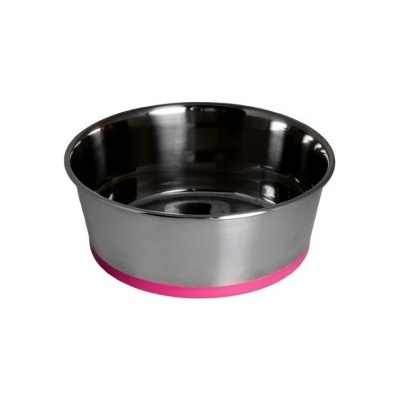 Rogz Slurp Stainless Steel Bowl for Dog XXL -Купа за вода и храна , за кучета oт неръждаема стомана 3700 мл. розово дъно