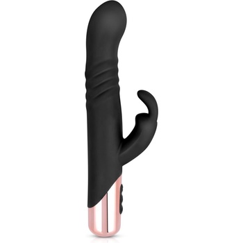 Rosy Gold Rabbit Vibrator with Thrusting Function Black