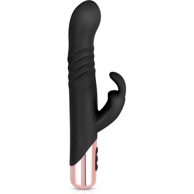 Rosy Gold Rabbit Vibrator with Thrusting Function Black