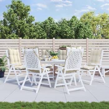 Image 1 of vidaXL Възглавници за столове с облегалка 6 бр кремави Оксфорд плат (377610)