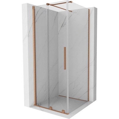 Mexen Velar плъзгаща се душ кабина 90 x 90 см, прозрачна, четкана мед (871-090-090-01-65)