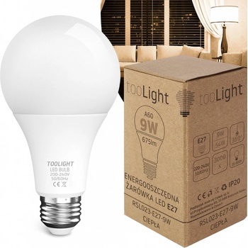 Toolight LED žiarovka E27 9W 675lm 3000K teplá RSL023 OSW-20008