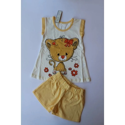 САЛИ / Индиго Кидс Лятна пижама Коте, с жълто, 86, 92, 104