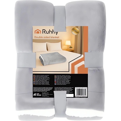 Ruhhy 26293 Obojstranná deka s baránkom svetlosivá 150 x 200